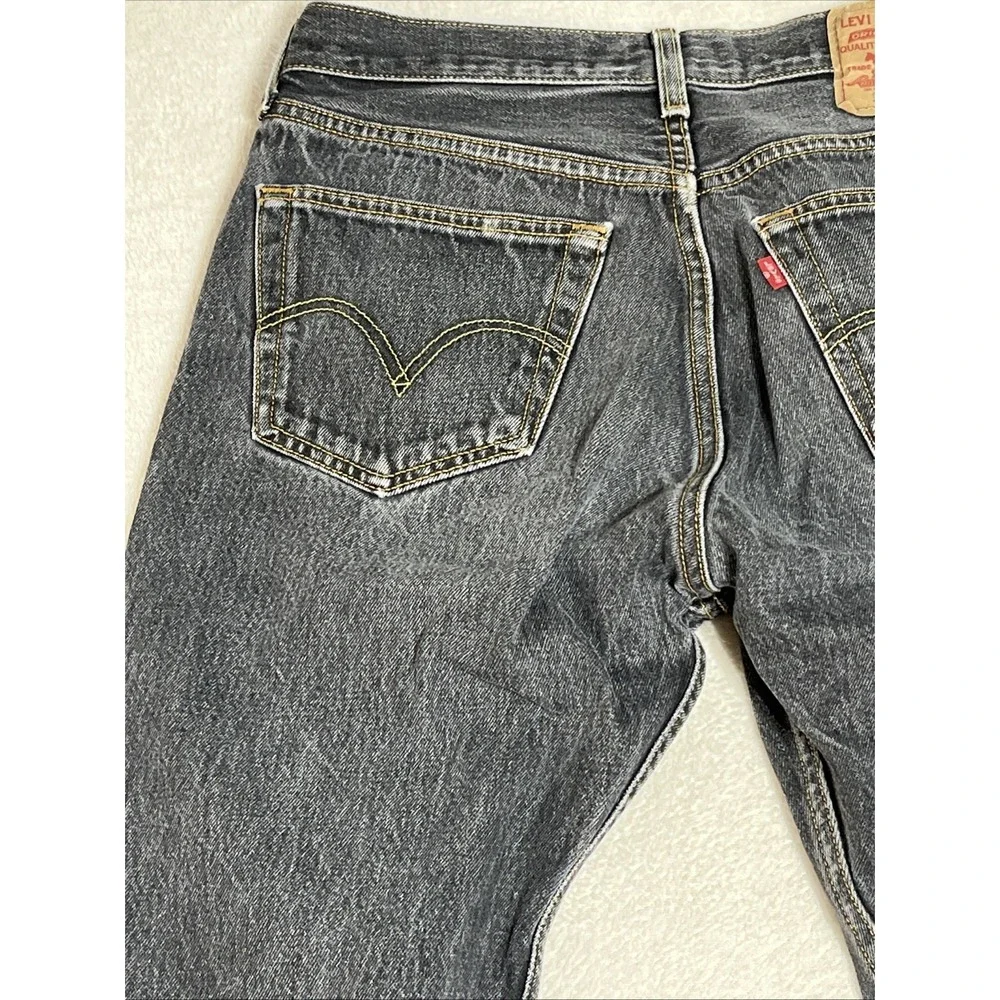 Vintage Levis 501 Black Jeans‎ Men 32x32 (31x 29) Y2K Button Fly Denim Straight